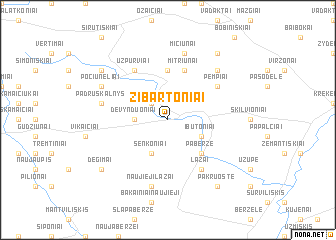 map of Žibartoniai