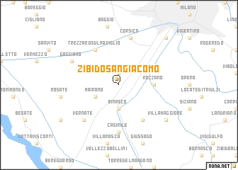 map of Zibido San Giacomo