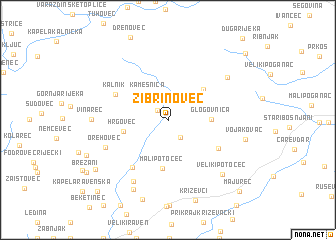 map of Žibrinovec