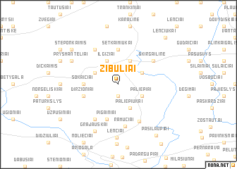 map of Žibuliai