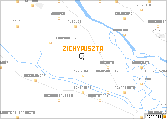 map of Zichypuszta