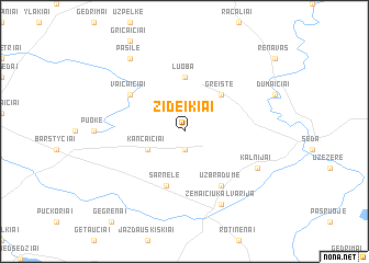 map of Žideikiai