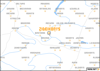 map of Žideikonys