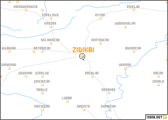 map of Židikai
