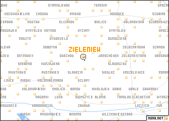 map of Zieleniew