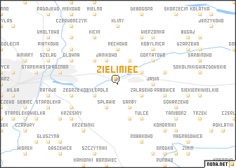 map of Zieliniec