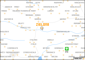 map of Zielona