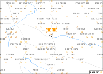 map of Zienie