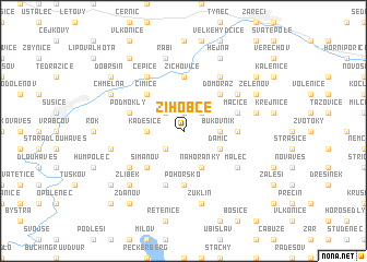 map of Žihobce