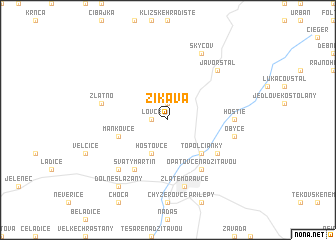 map of Žikava