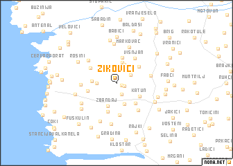 map of Žikovići