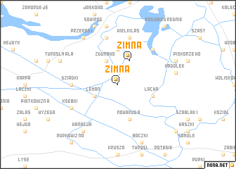 map of Zimna