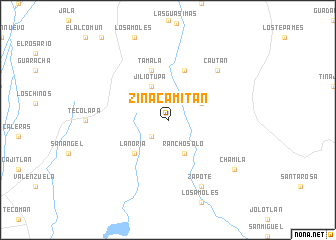 map of Zinacamitán