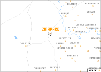 Zináparo (Mexico) map - nona.net