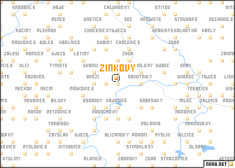 map of Žinkovy