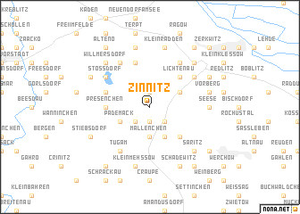 map of Zinnitz