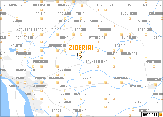 map of Žiobriai