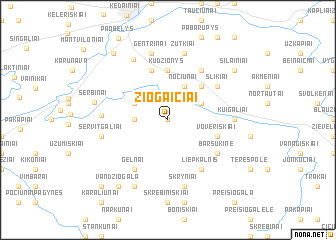 map of Žiogaičiai