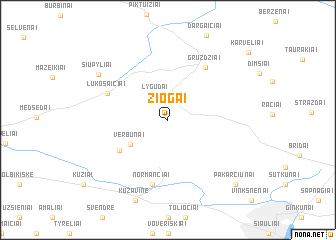 map of Žiogai