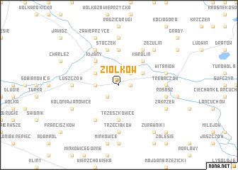 map of Ziółków