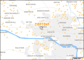 map of Ziontown