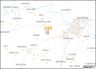 map of Zion