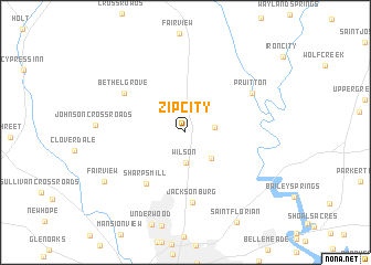 map of Zip City