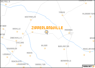 map of Zipperlandville