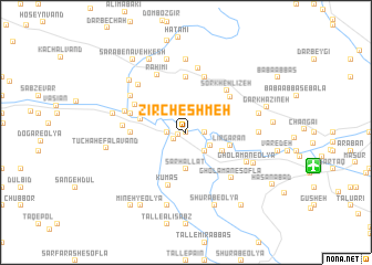 map of Zīrcheshmeh