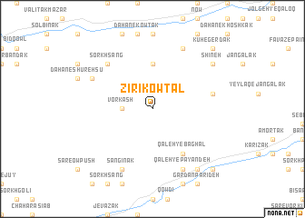 map of Zīrī Kowtal