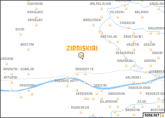 map of Žirniškiai