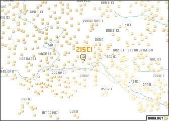 map of Žišci