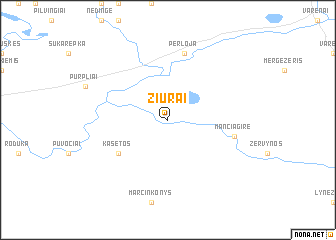 map of Žiūrai