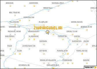 map of Žiūriai-Gudeliai