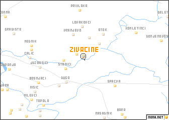 map of Živačine