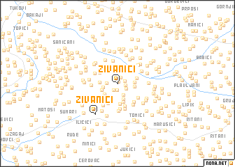 map of Živanići