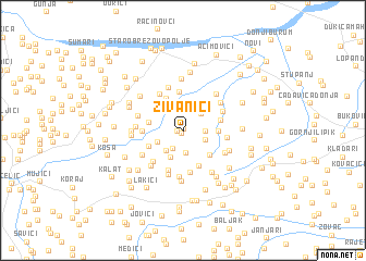 map of Živanići