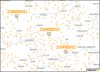 map of Živanovići