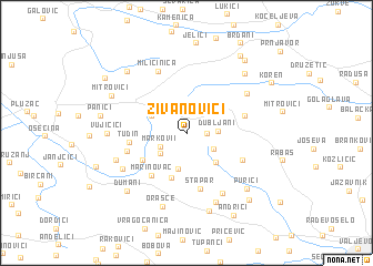 map of Živanovići