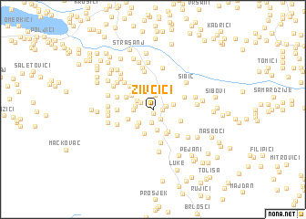 map of Živčići