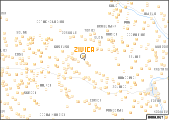 map of Živica
