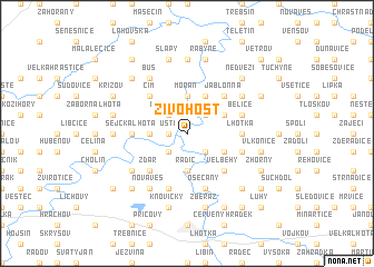 map of Živohošť