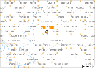 map of Živonín