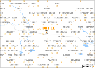 map of Životice