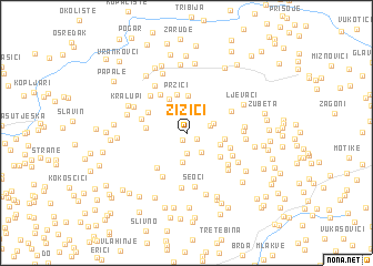 map of Žižići