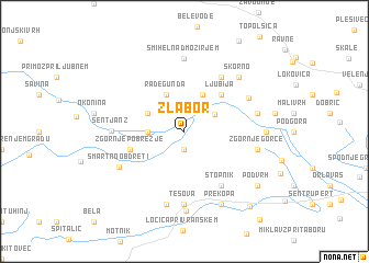 map of Žlabor