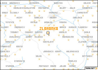 map of Zlámanka