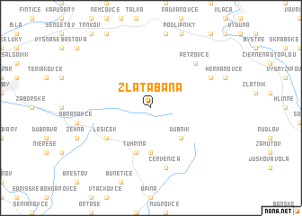 map of Zlatá Baňa