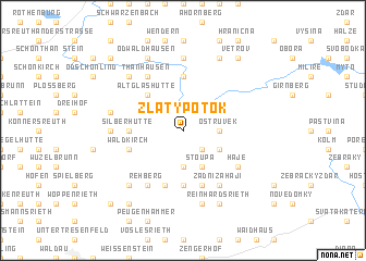 map of Zlatý Potok
