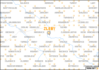 map of Žleby